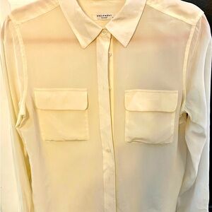 equipment femme Cream Long Sleeve Blouse